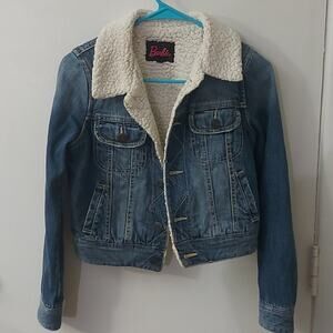 Barbie Denim Fleece Lined Cropped TruckerJacket Sanei International Size 0 Japan